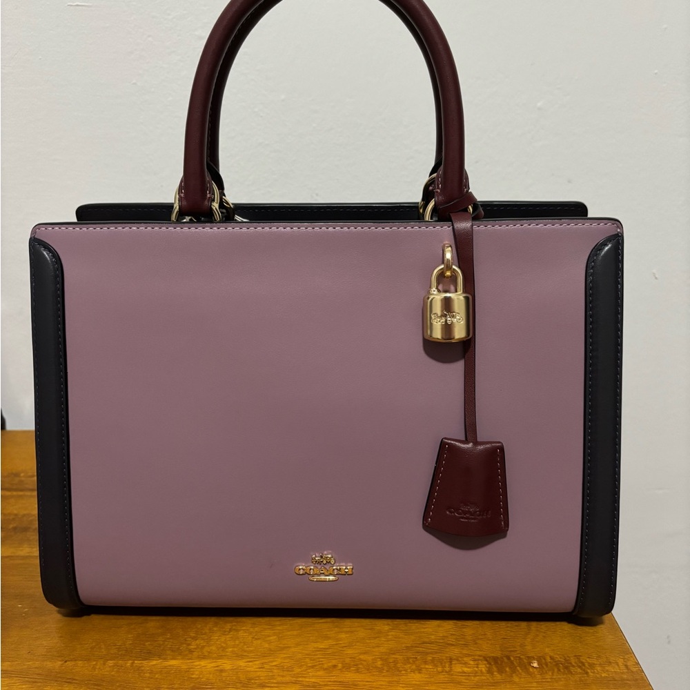 Coach Women's Mauve and Black Satchel
